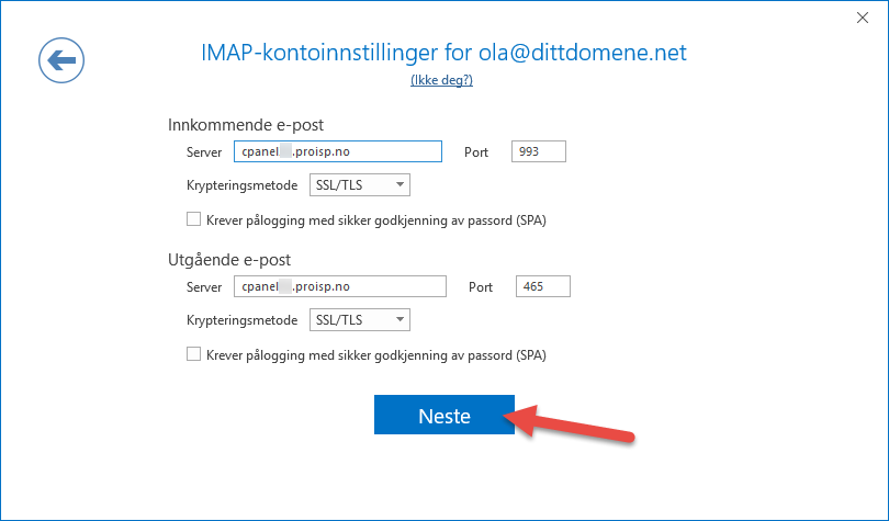 How to add a new email account in Outlook 365 7 oppsett epostkonto outlook office 365 06